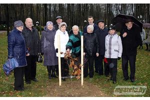У парку Перамогі камсамольцы і брсмаўцы пасадзілі дубы ў гонар 100-годдзя камсамола