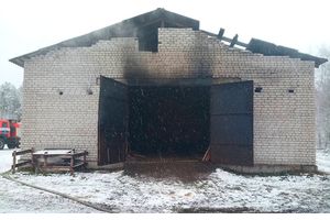 В Засковичах горела пилорама