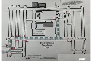 Схема движения автотранспорта в Молодечно 9 Мая